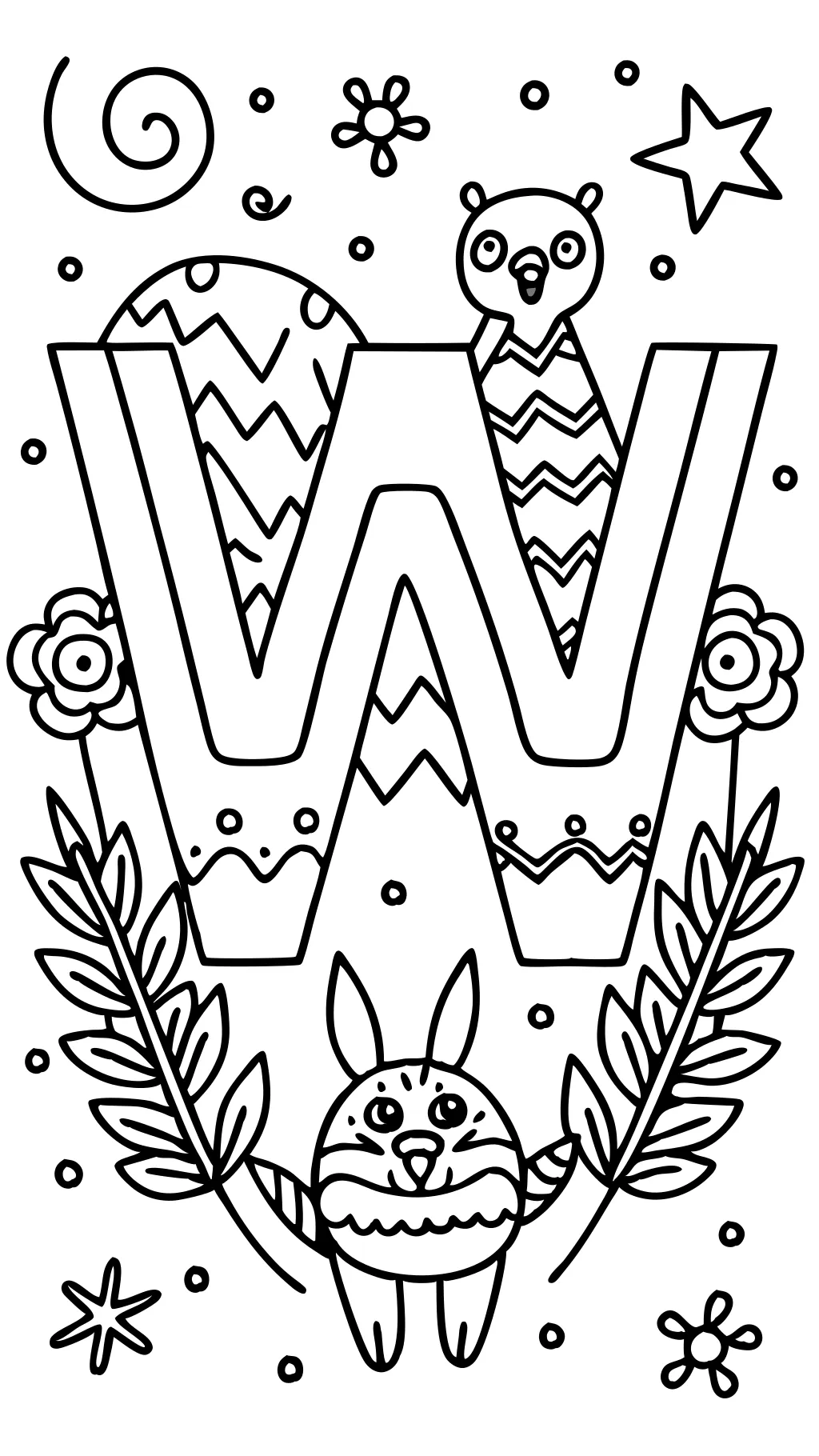 letter w coloring page